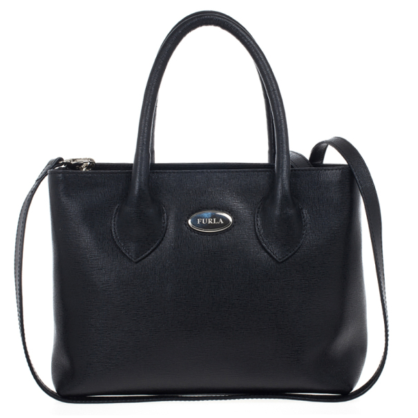 Pre Owned Furla Black Martha Convertible Satchel 