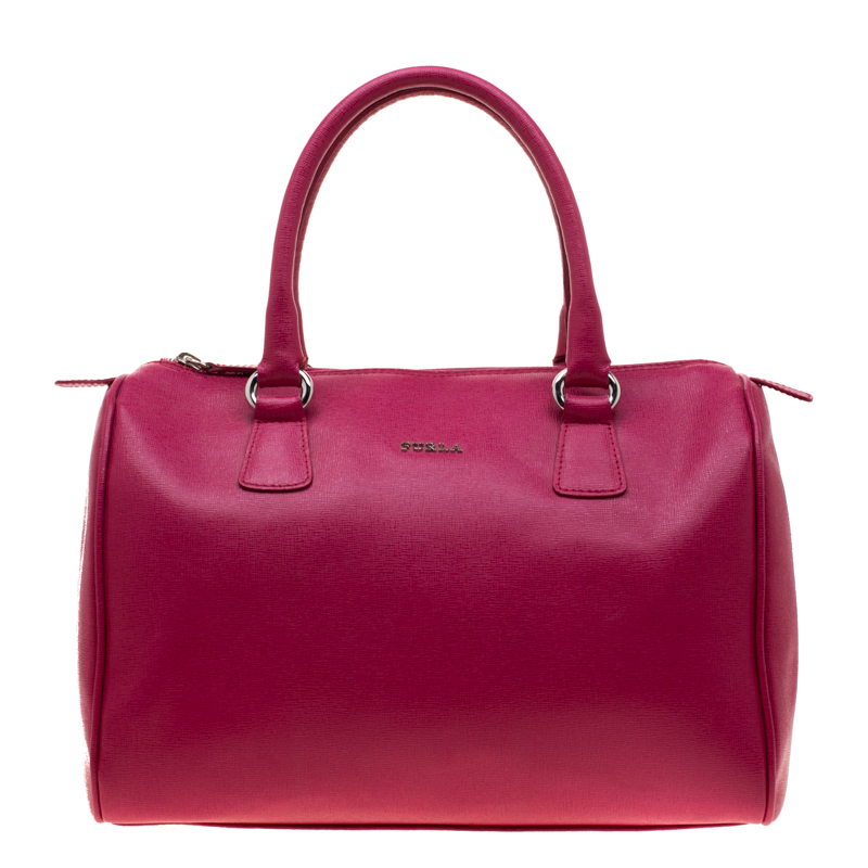 Pre Owned Furla Fuchsia Leather Satchel