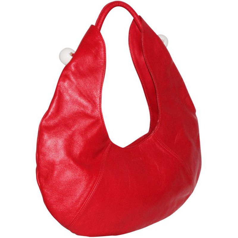 

Furla Red Leather Half Moon Leather Shoulder Bag