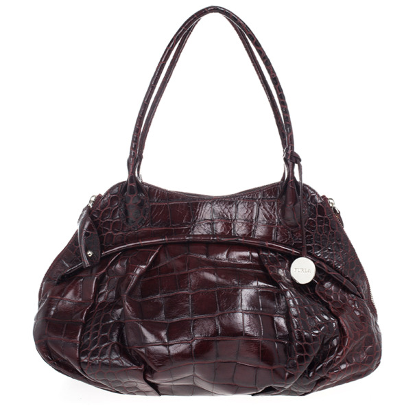 مملوكة مسبقًا Furla Red Embossed Python Leather Clara Tote