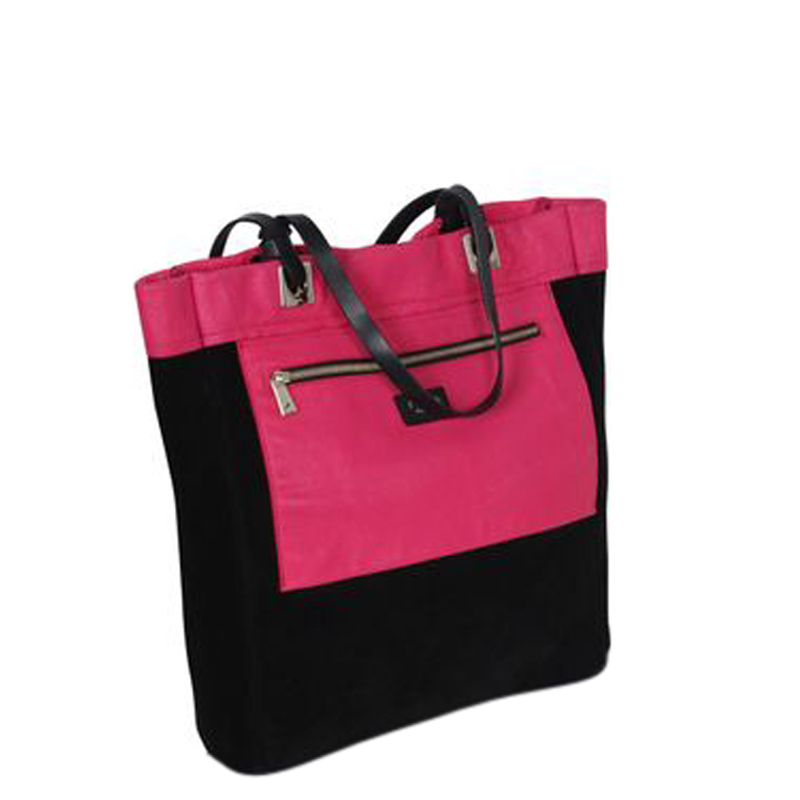 

Furla Black/Pink Suede Tote