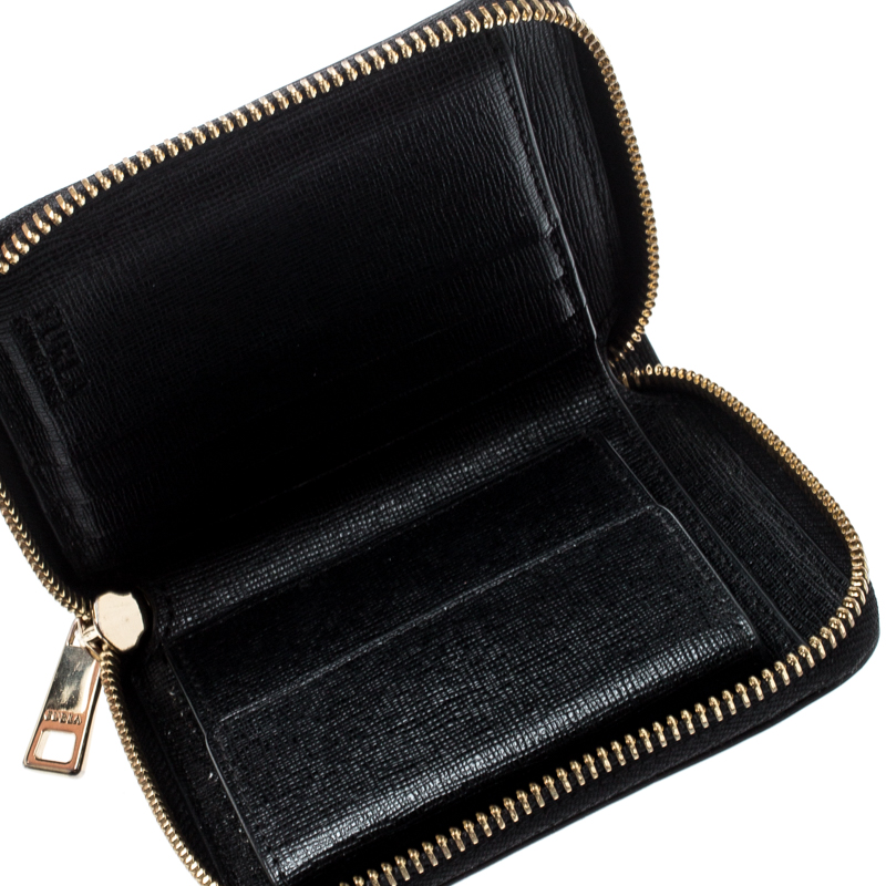 

Furla Black Leather Babylon Zip Around Compact Wallet