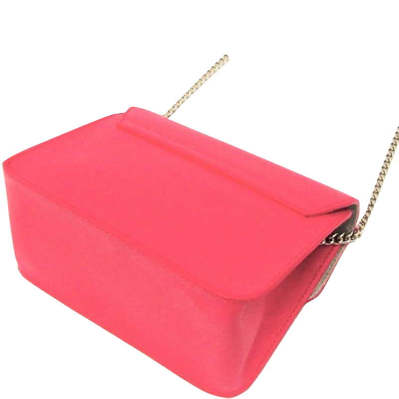 

Furla Coral Pink Leather Julia Chain Shoulder Bag