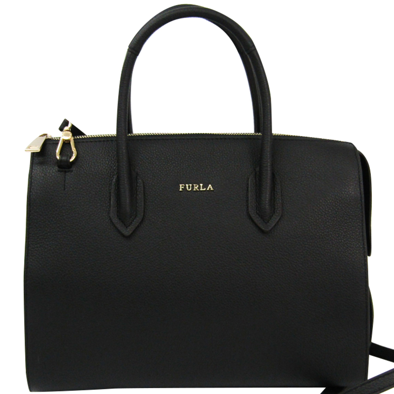 Furla Black Leather Pin Tote Furla TLC