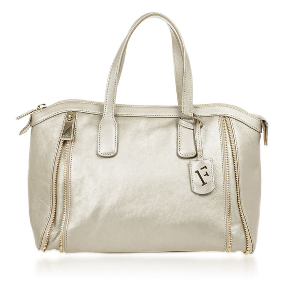 Pre Owned Furla Onyx Pebbled Leather 'Amazzone' Zip Hobo