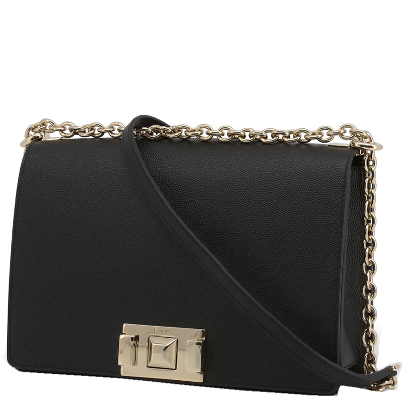 

Furla Black Leather Chain Shoulder Bag