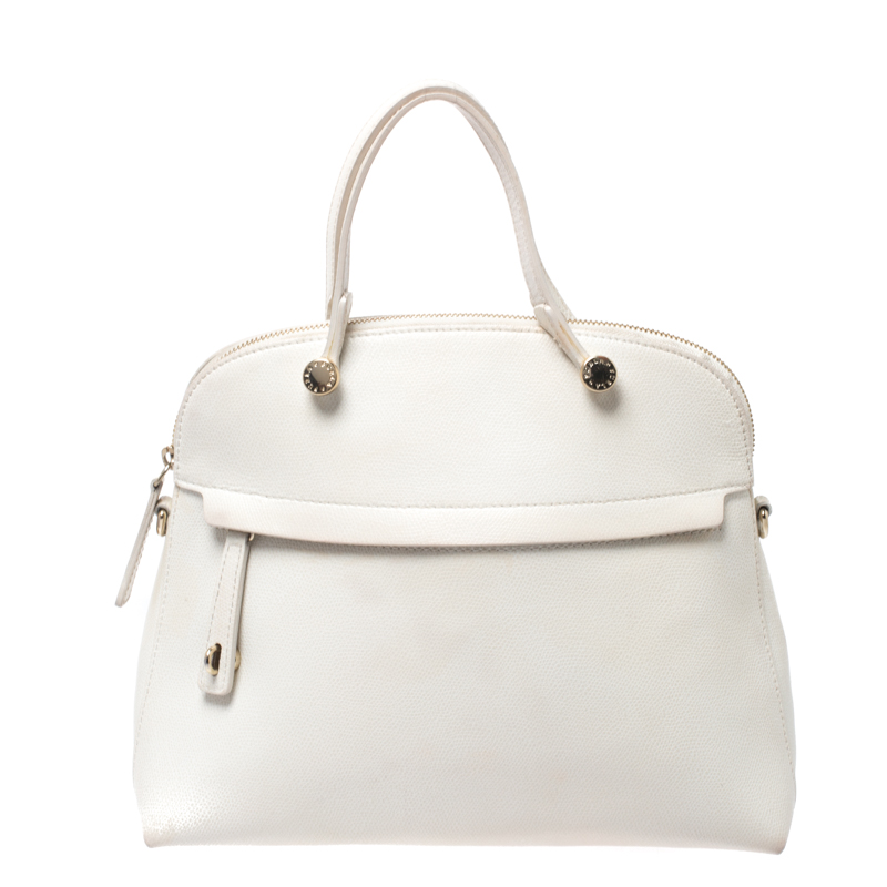 Furla Cream Leather Piper Dome Satchel Furla | The Luxury Closet