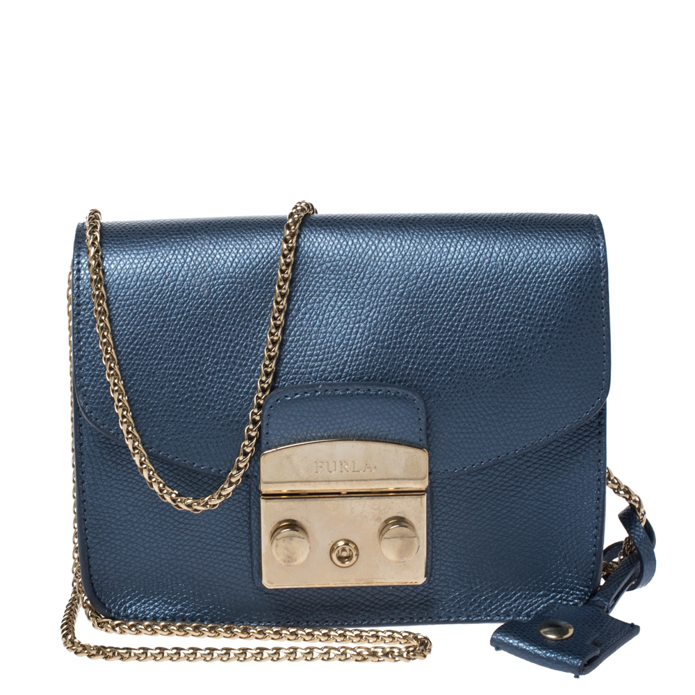 furla blue crossbody bag