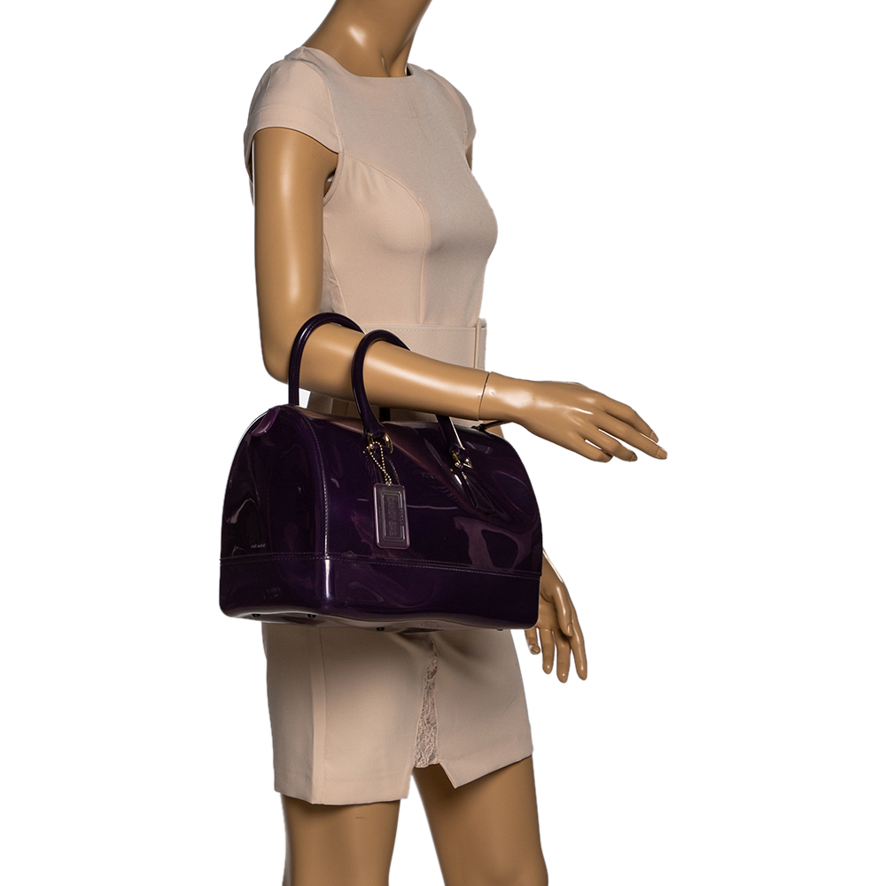 

Furla Purple Rubber Medium Candy Satchel