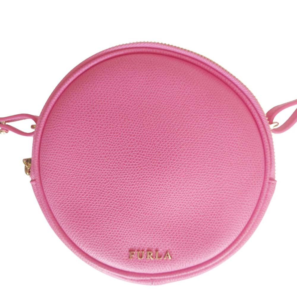 

Furla Pink Grained Leather Perla Mini Round Cross Body Bag