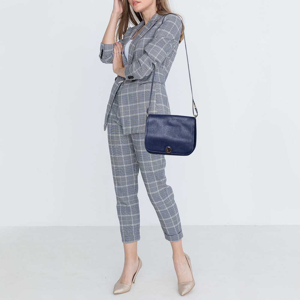

Furla Navy Blue Leather Melody Shoulder Bag