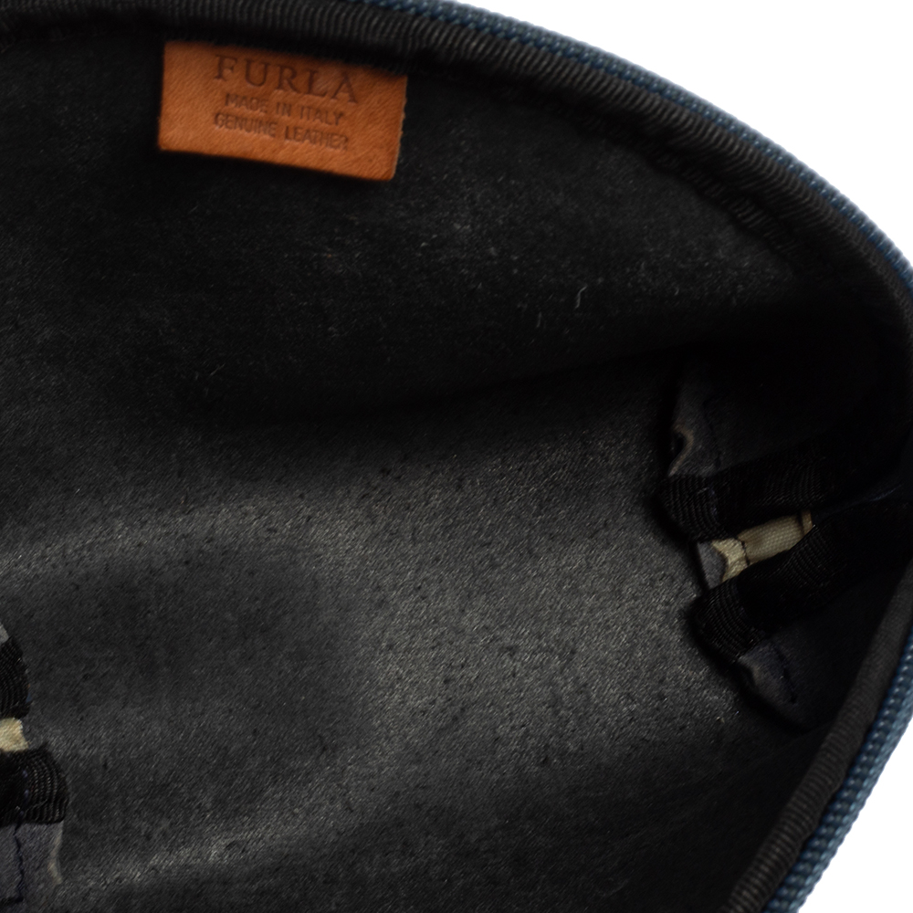 

Furla Blue Leather Cosmetic Pouch