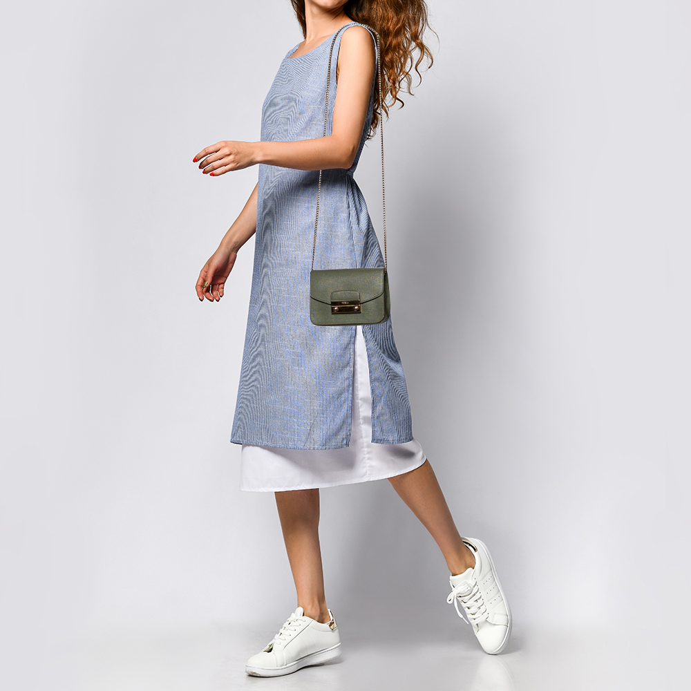

Furla Grey Leather Metropolis Crossbody Bag