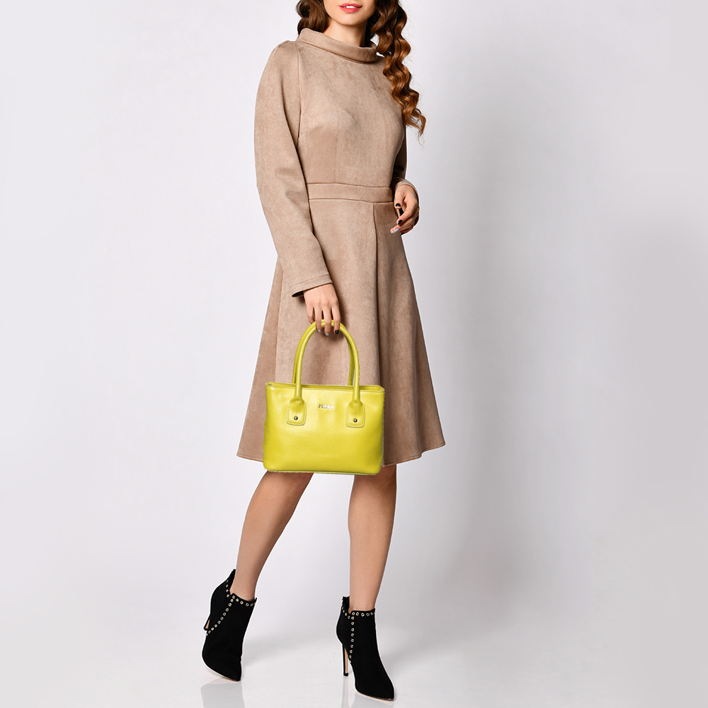 

Furla Yellow Leather Small Linda Tote