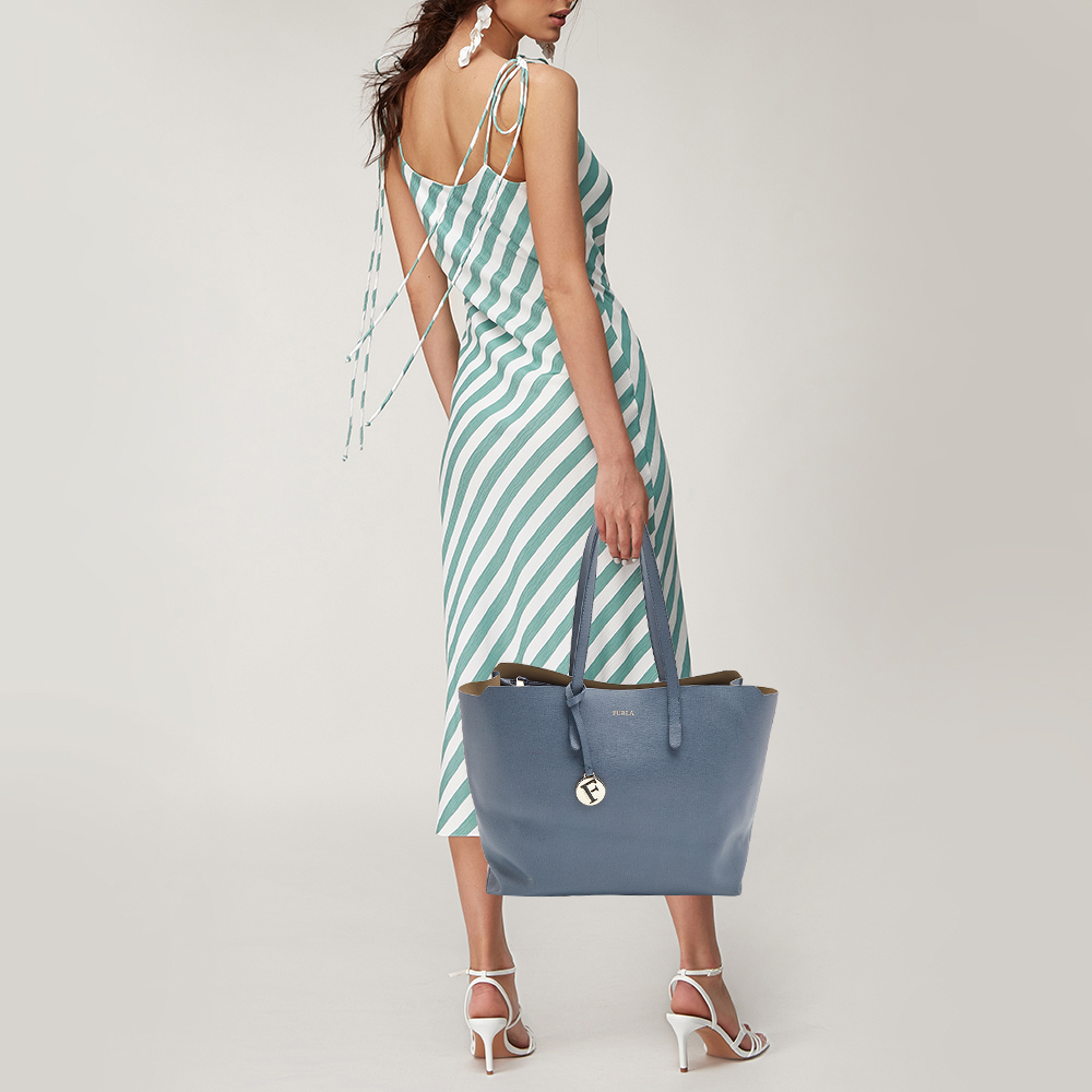 

Furla Light Blue Leather Sally Tote