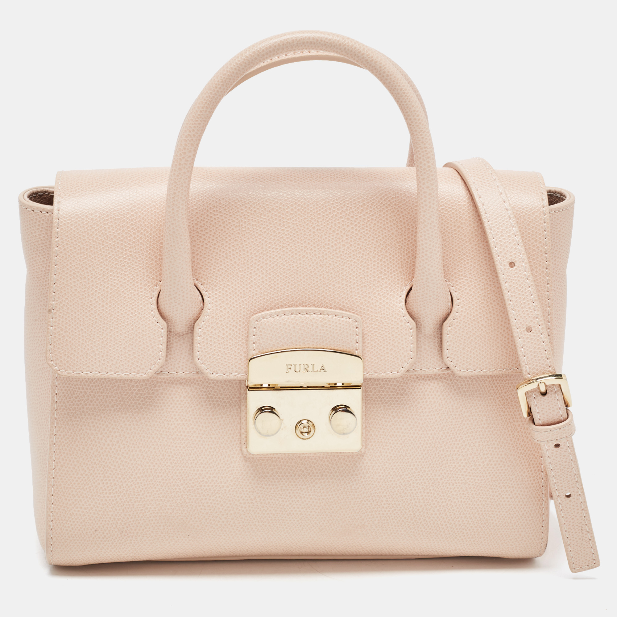 Furla - Sally Small Saffiano Leather Tote Old Pink