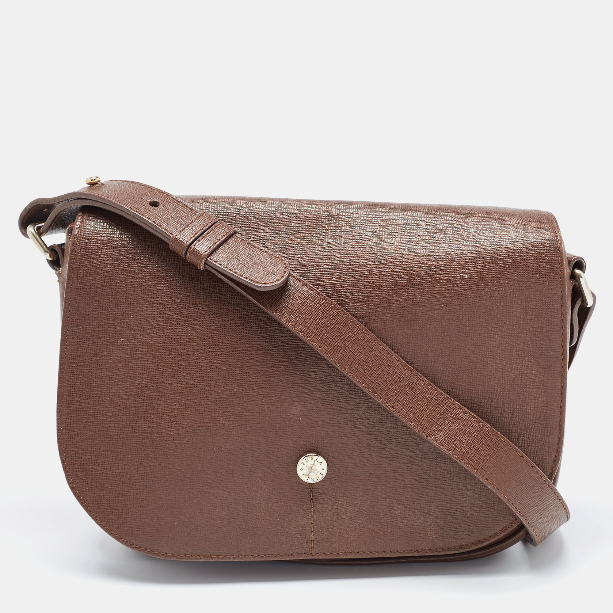Pre-owned Furla Brown Leather Messenger Bag