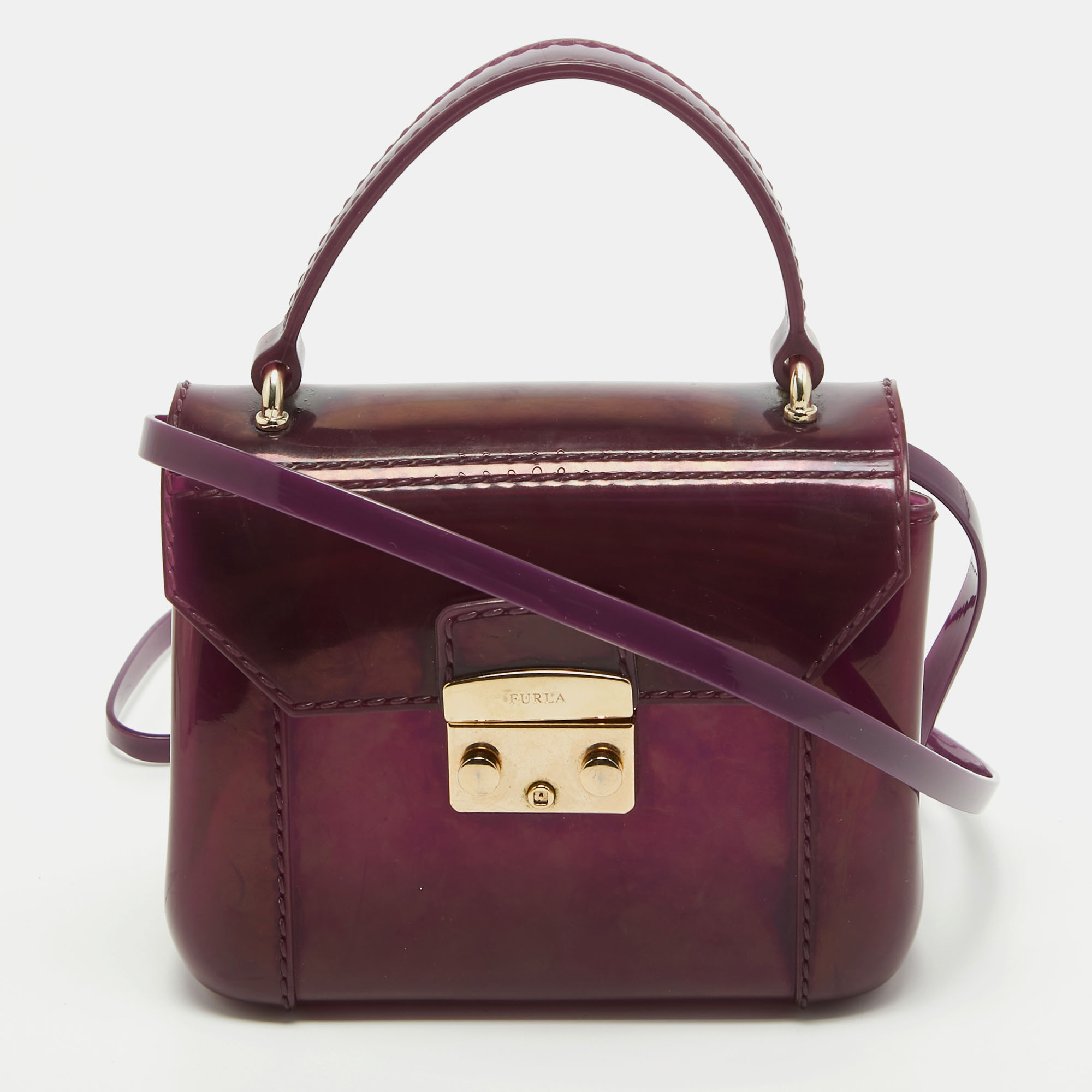 

Furla Purple Rubber Mini Candy Bon Bon Crossbody Bag