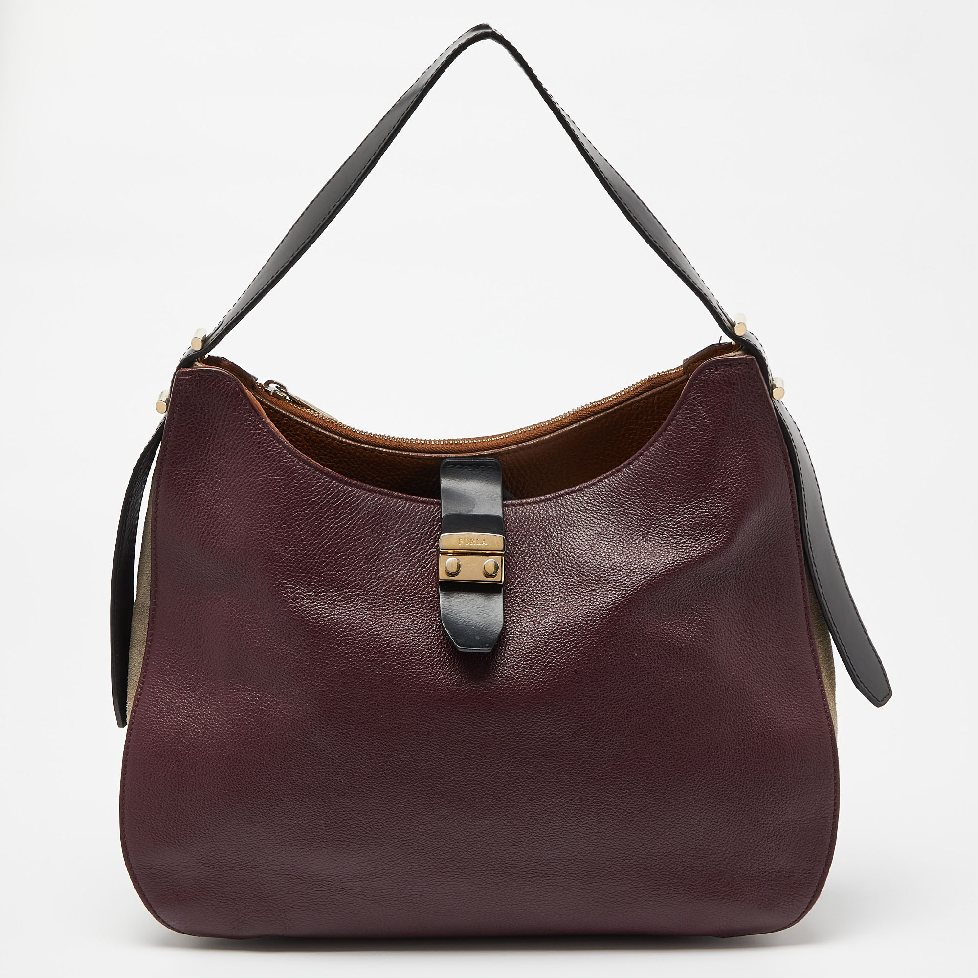 

Furla Multicolor Leather and Suede Hobo