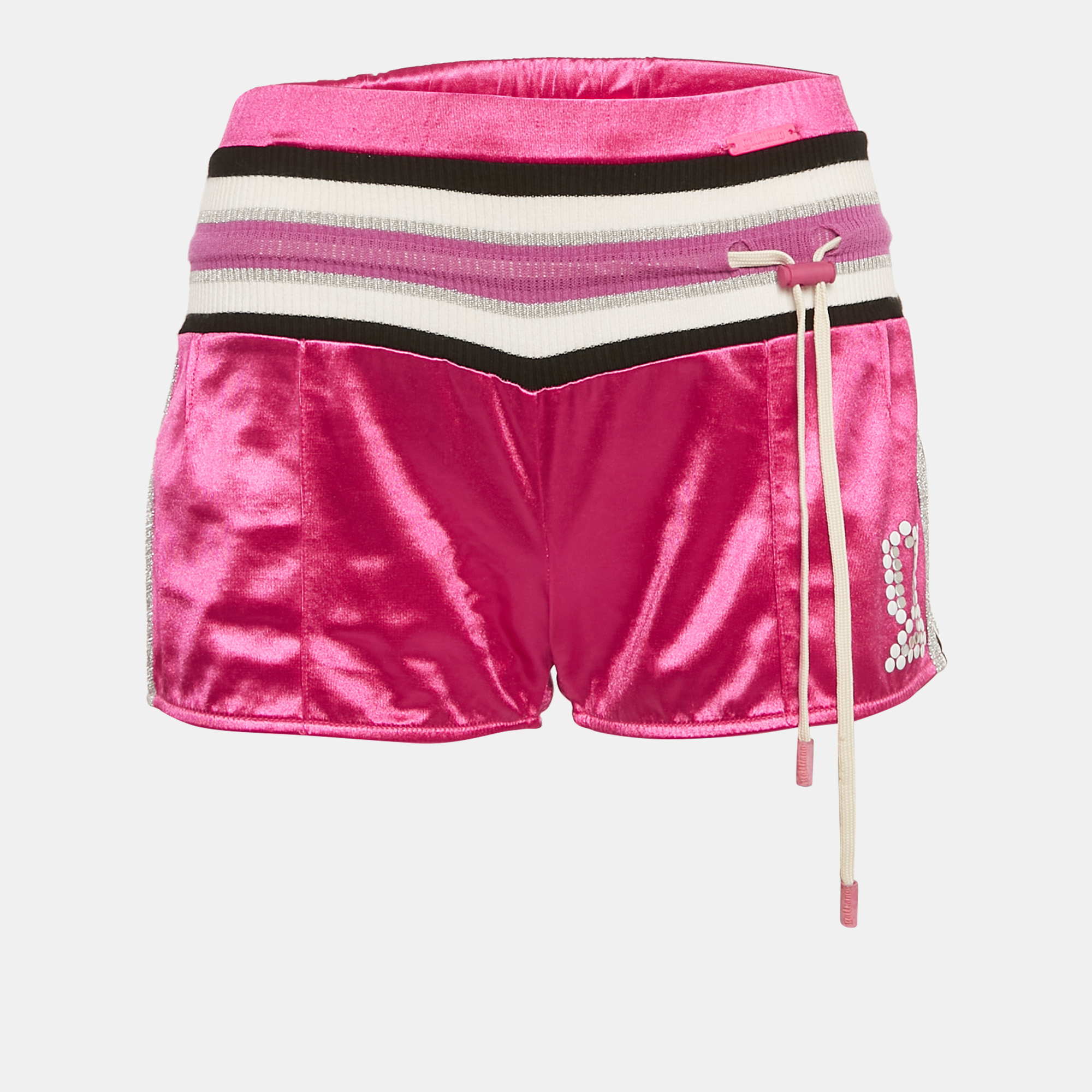 

Galliano Fuchsia Pink Jersey Contrast Trimmed Shorts M