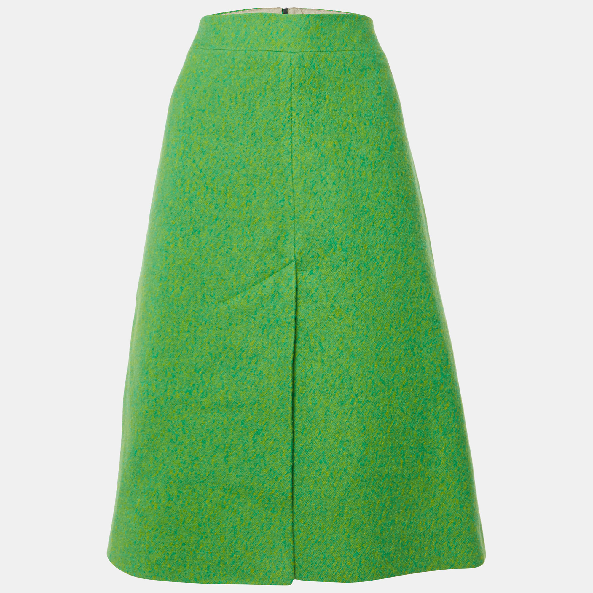 

Ganni Flash Green Wool Midi Skirt L