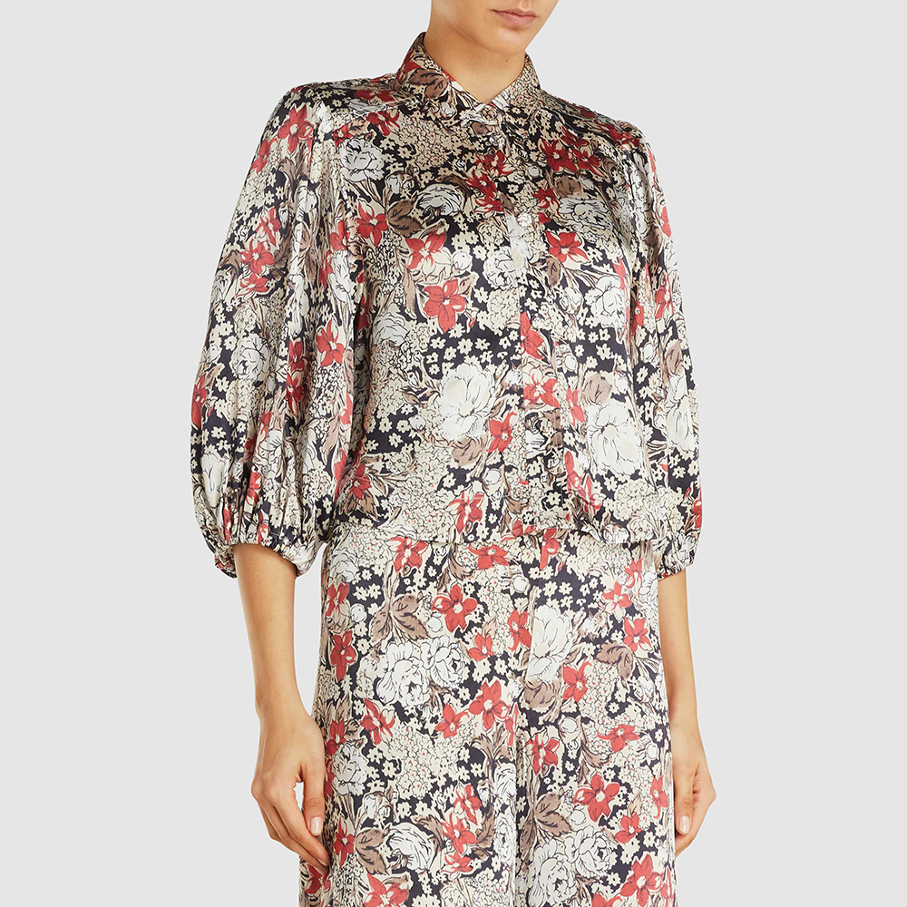 

Ganni Multicoloured Cameron Floral Print Shirt DK 36, Multicolor