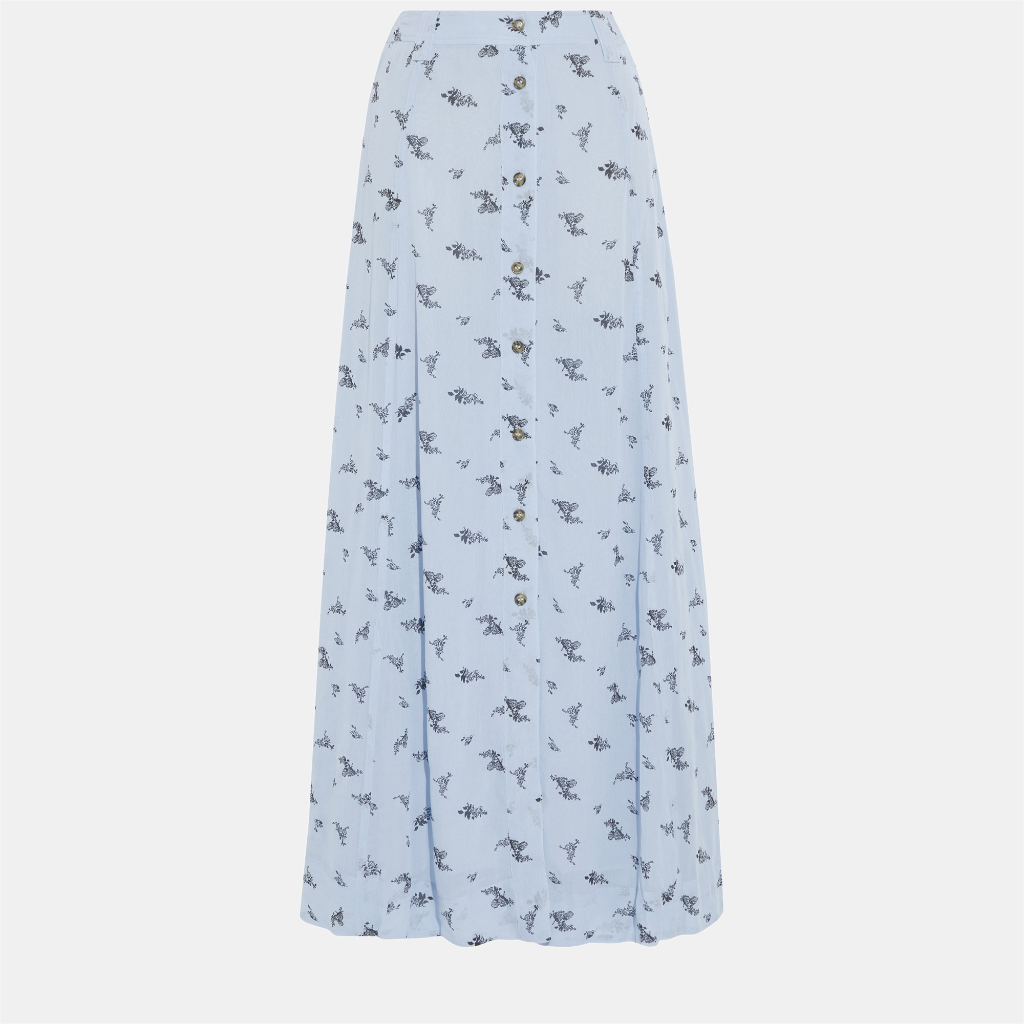 

Ganni Blue Print Viscose Maxi Skirt Size EU 36