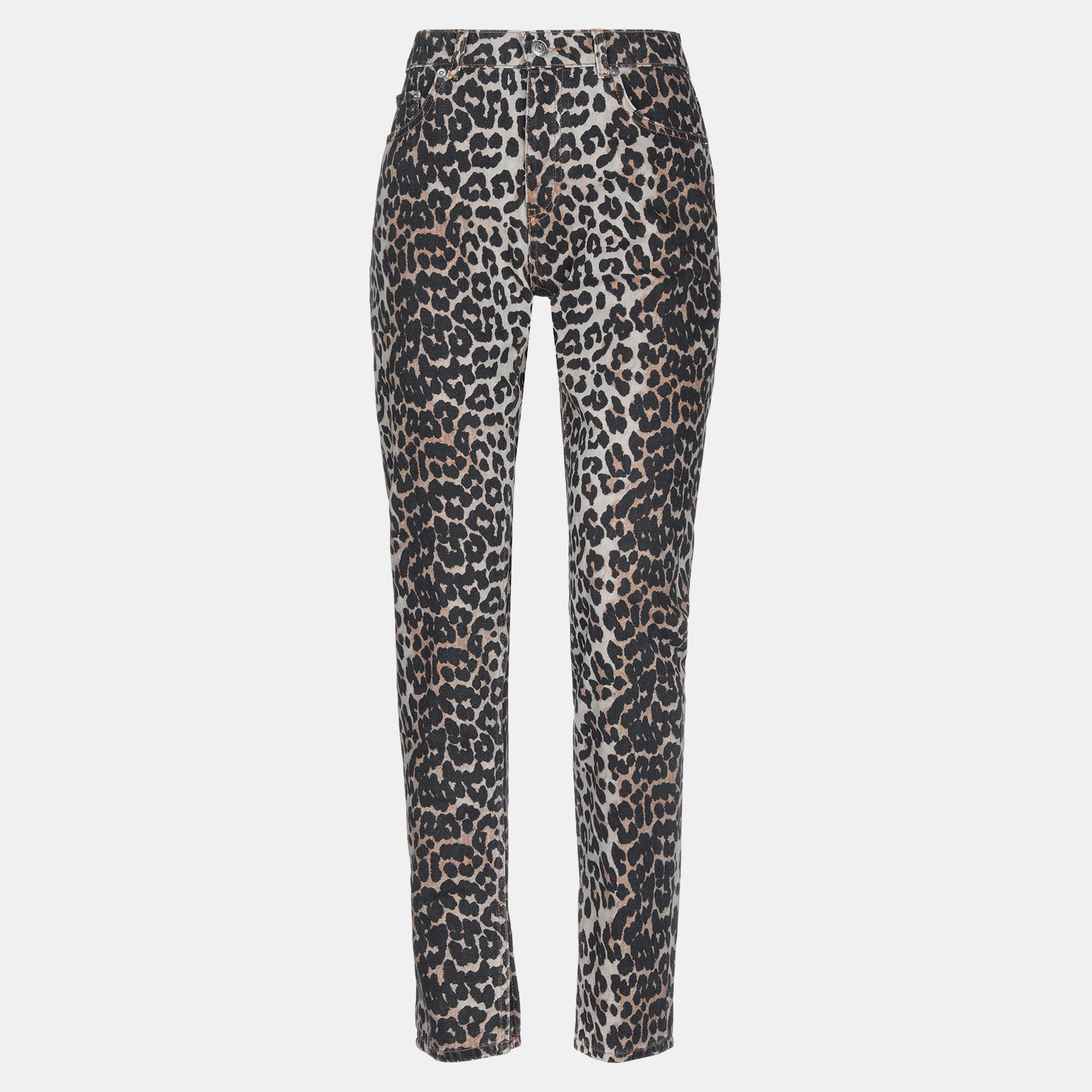 Ganni Multicolor Animal Print Denim Jeans M Waist 28"