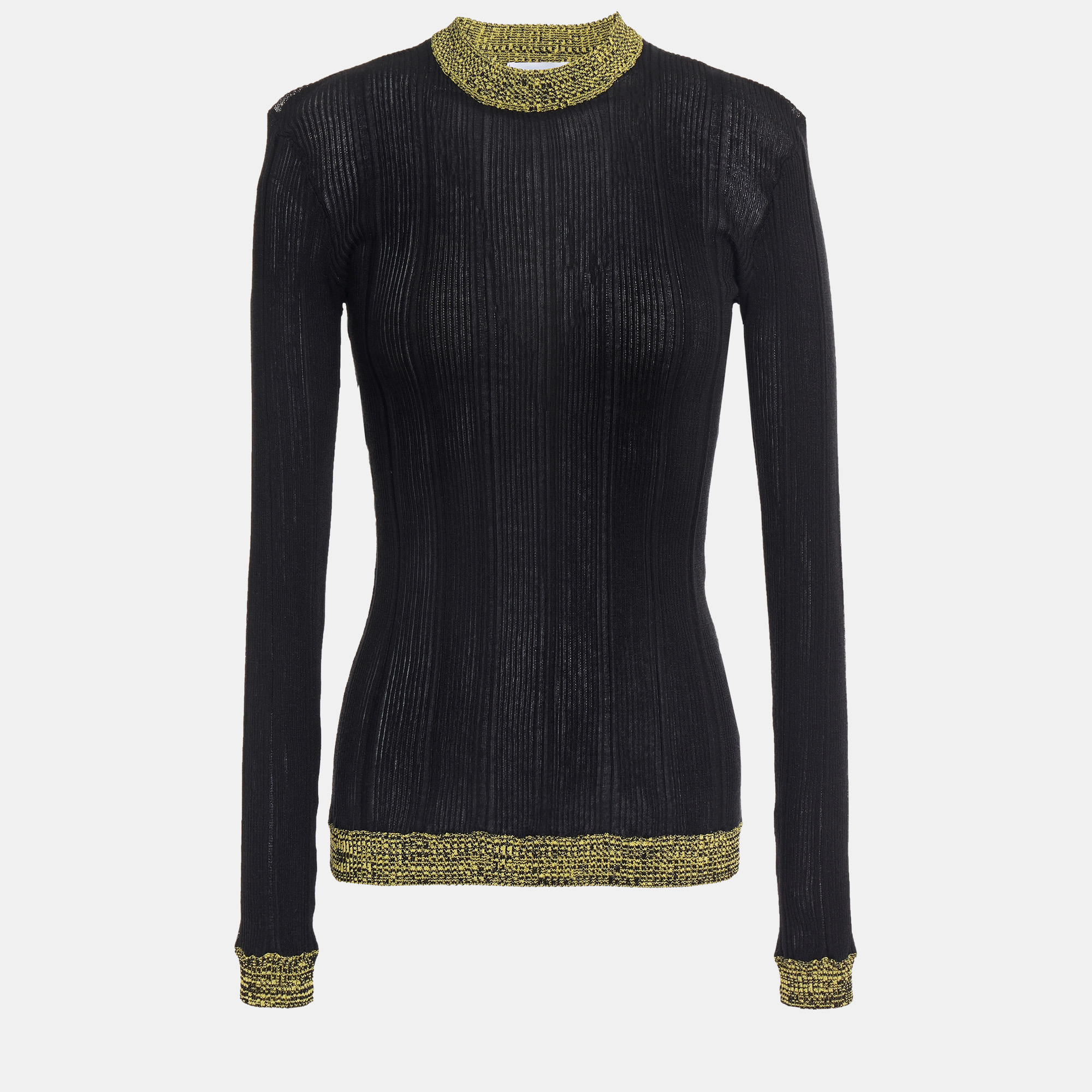 Pre-owned Ganni Cotton Crew Neck Jumpers L In Black