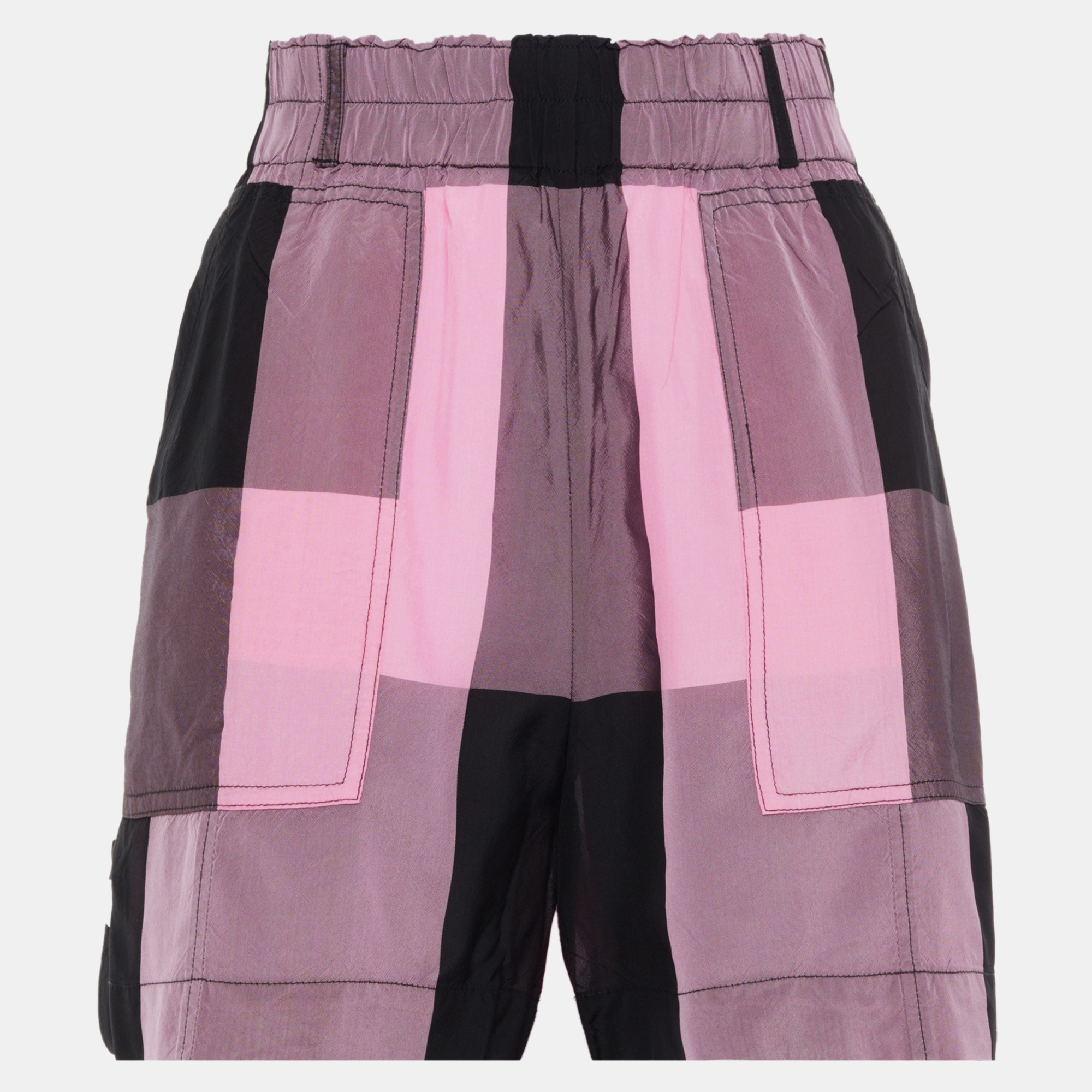 

Ganni Pink Checked Viscose Shorts XS (EU 34)