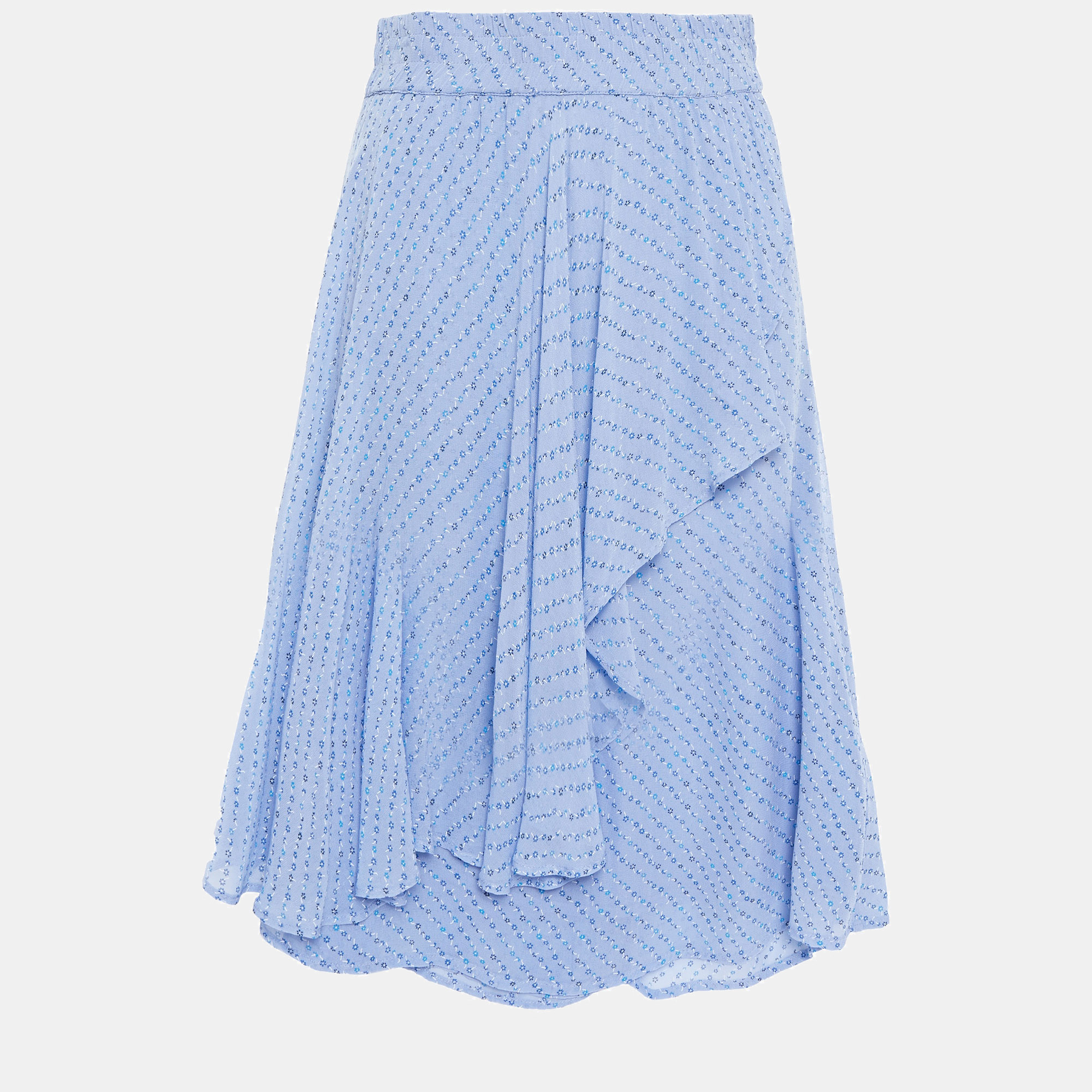 

Ganni Blue Printed Chiffon Knee Length Skirt M (EU 38)