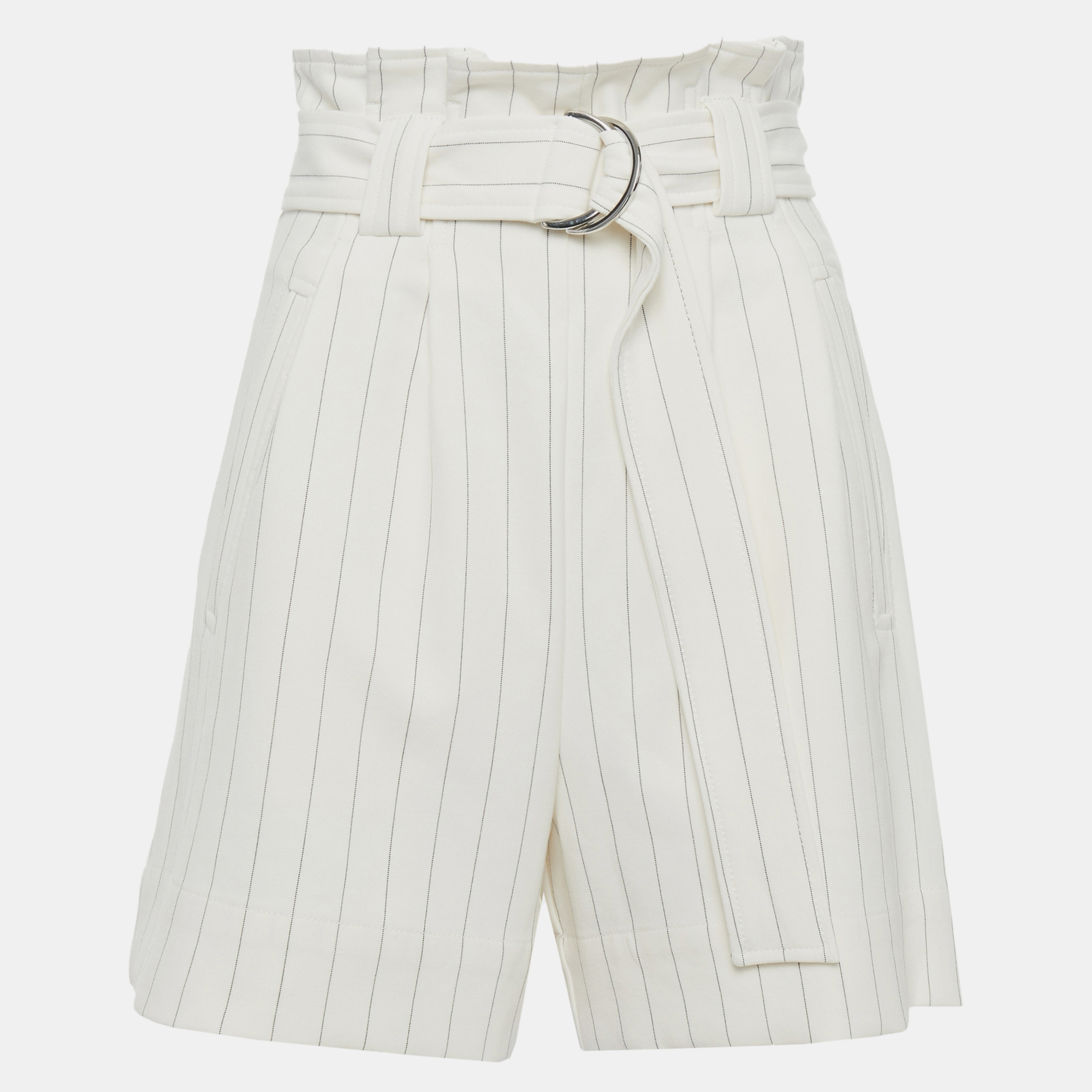 Pre-owned Ganni Polyester Shorts 38 In White