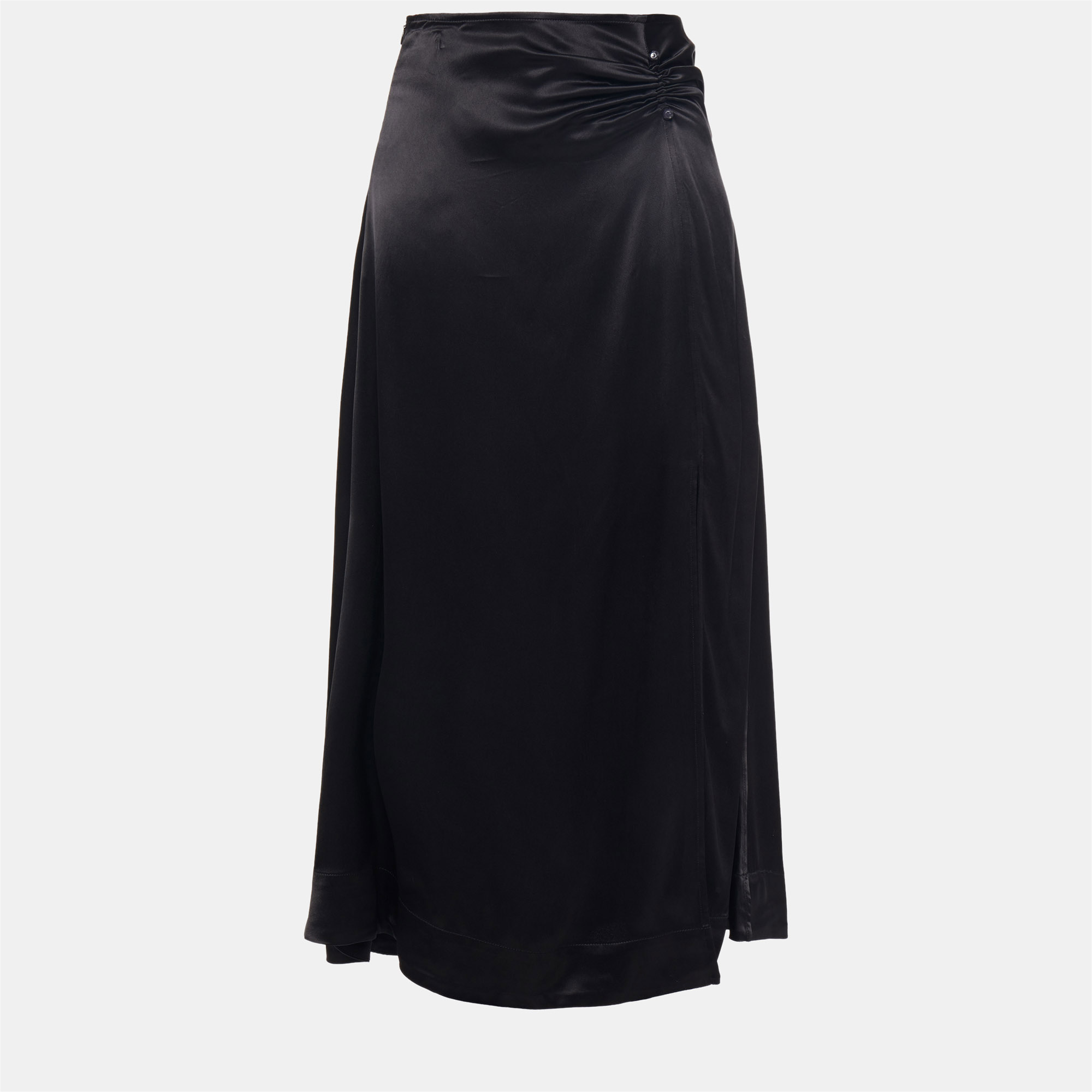 

Ganni Black Satin Midi Skirt  (EU 40