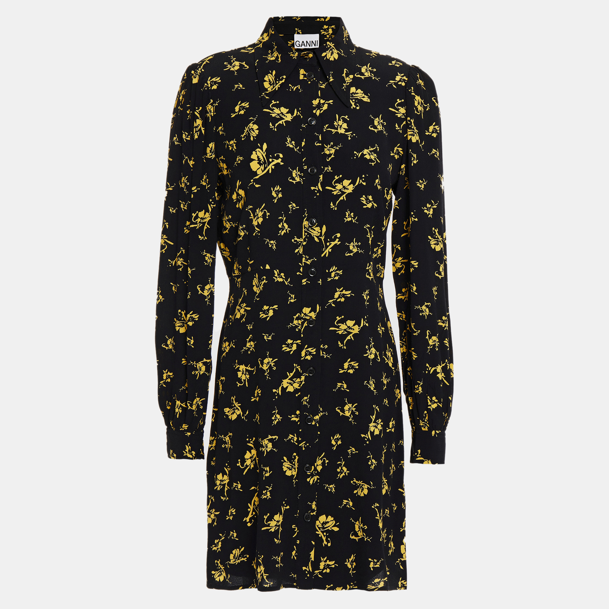 

Ganni Viscose Mini Dress EU 40, Black