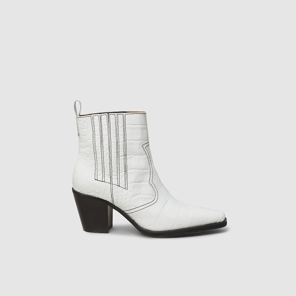 ganni boots white