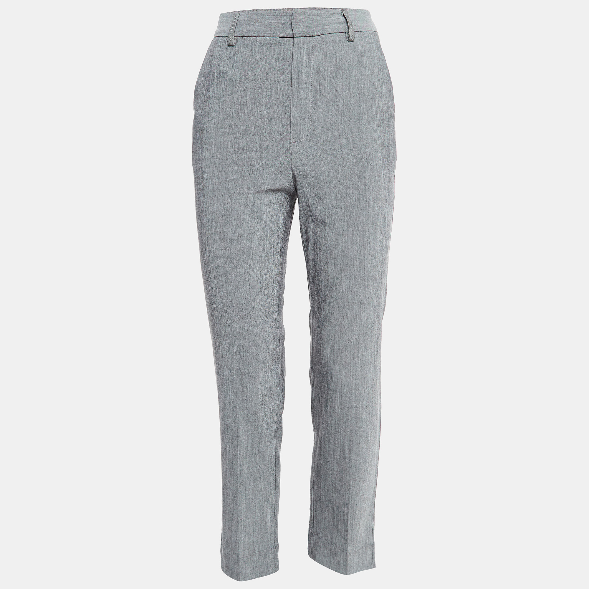 

Ganni Grey Stretch Crepe Formal Trousers S