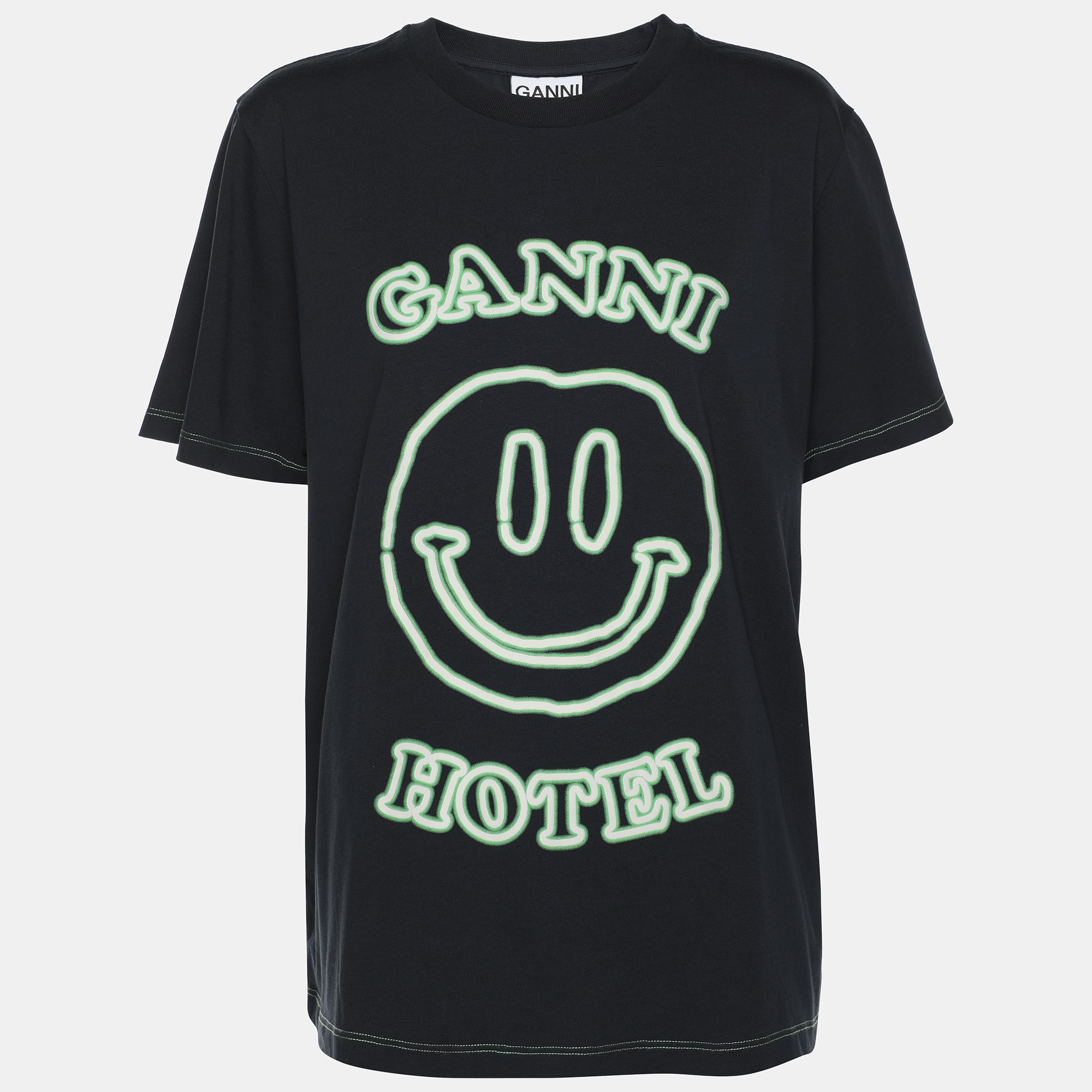 

Ganni Black Cotton Hotel T-Shirt L, Navy blue