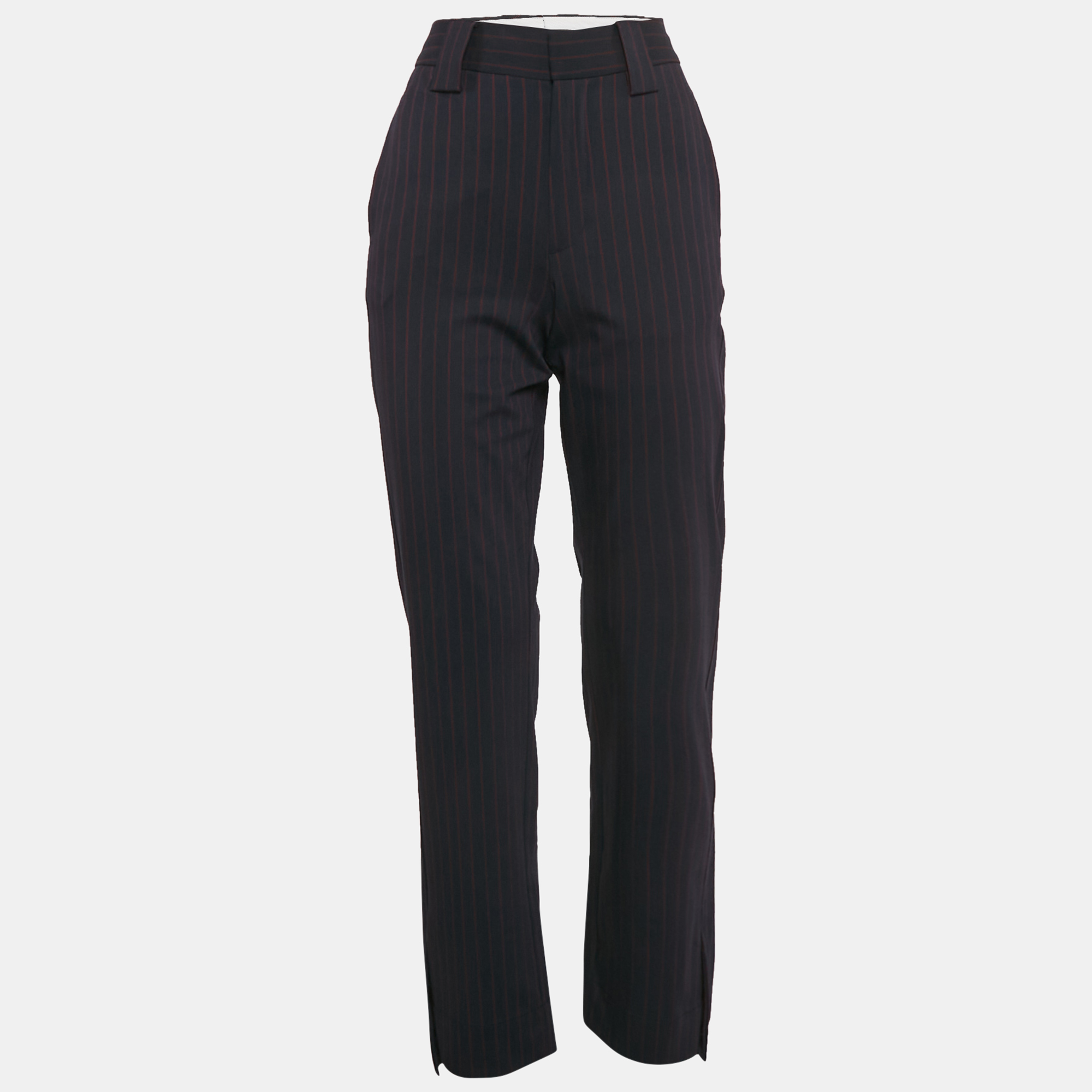 

Ganni Navy Blue Pinstripe Gabardine Pants S