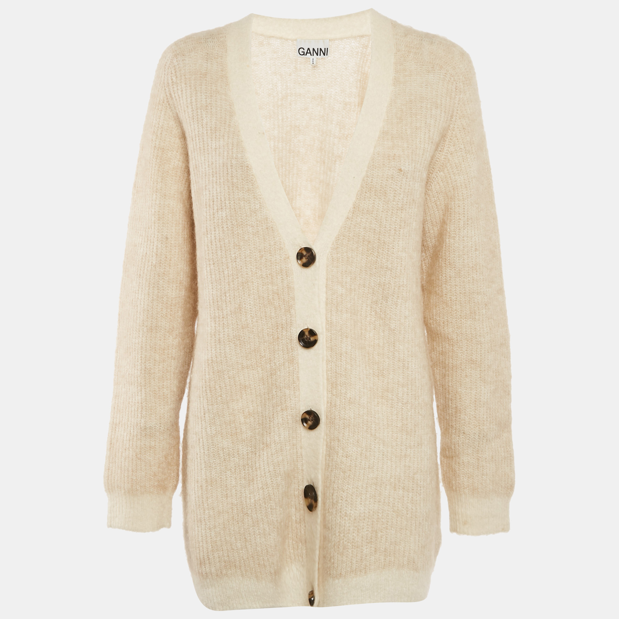 

Ganni Beige Mohair Oversized Cardigan XS