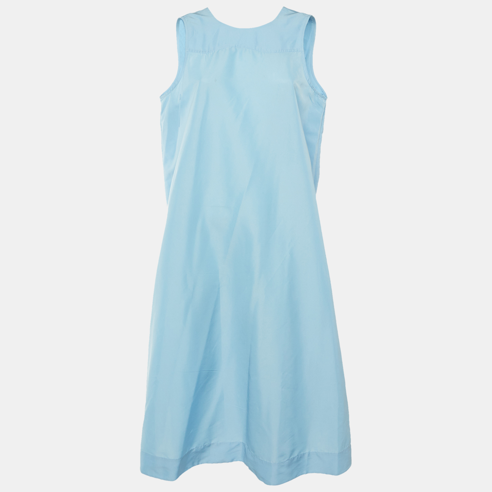 

Ganni Blue Taffeta Sleeveless Midi Dress L