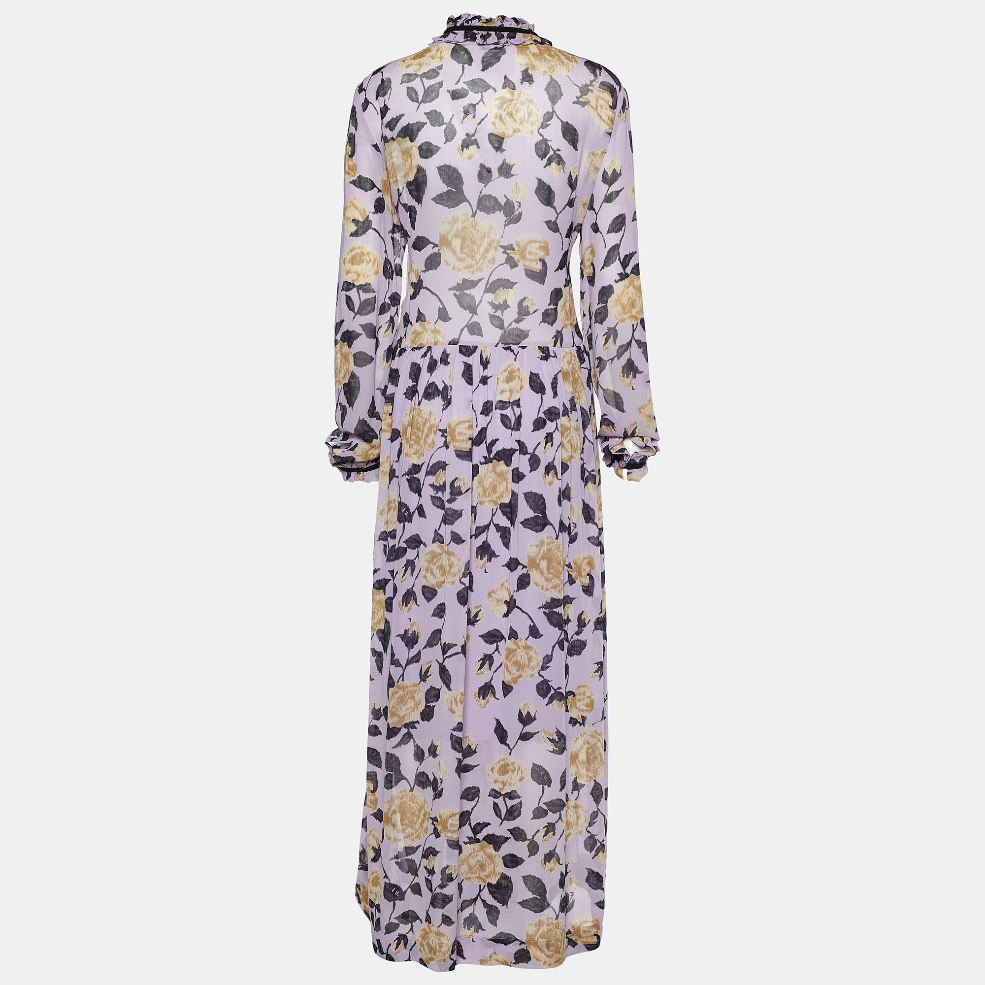 

Ganni Lilac Crepe Georgette Carlton Maxi Dress, Purple