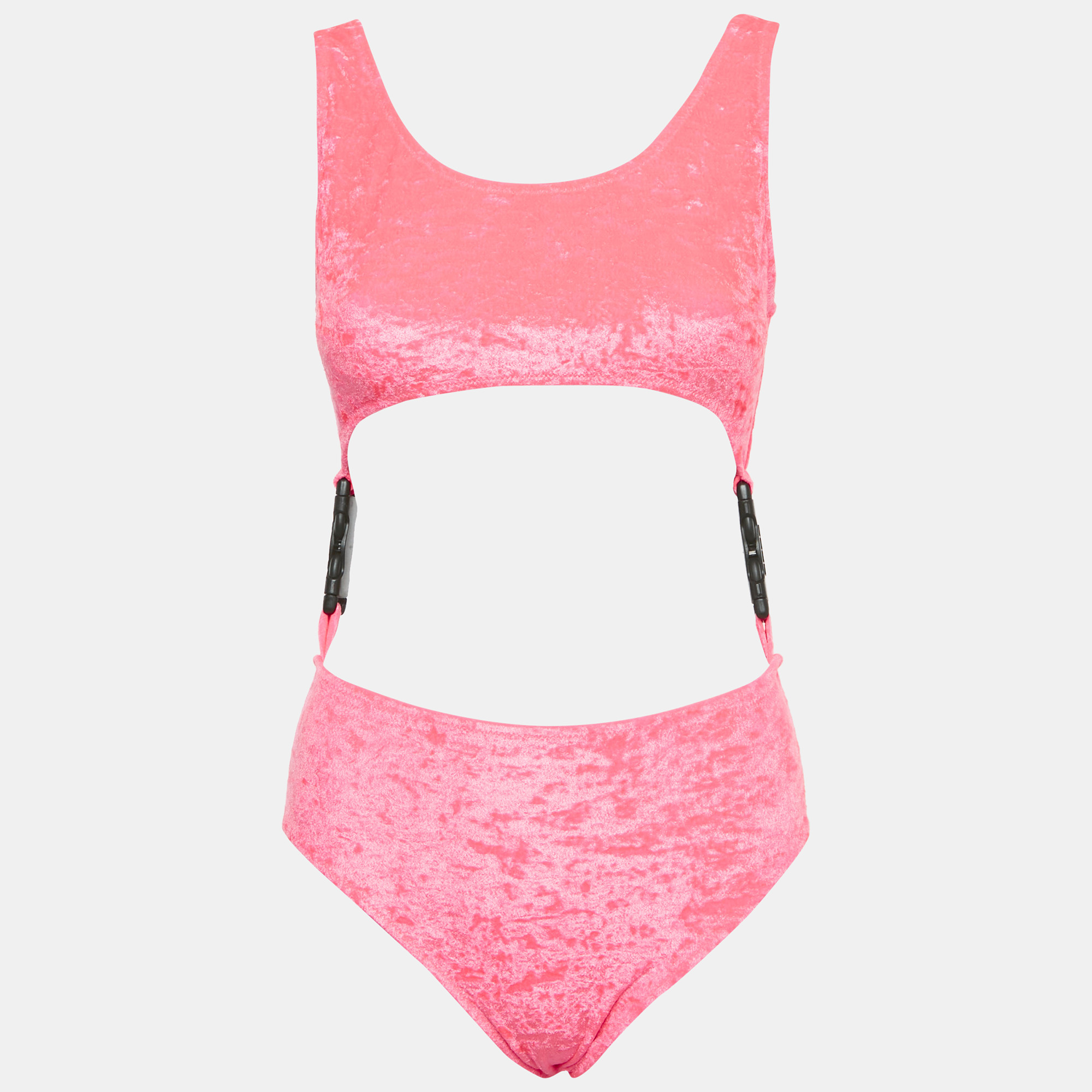 

GCDS Pink Velvet Cut-Out Buckle Detail Swimsuit M