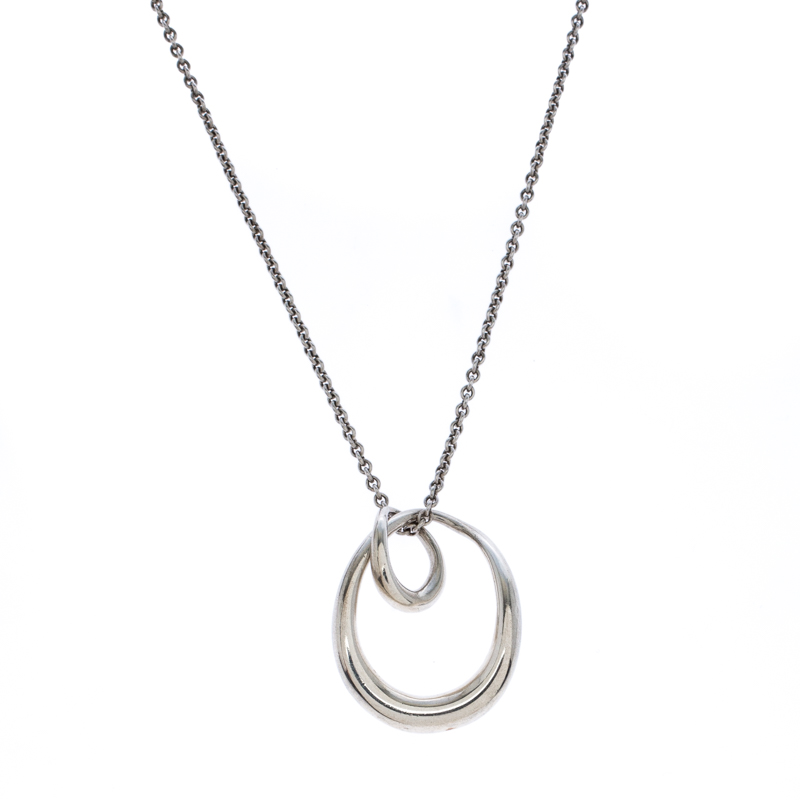 Pre-owned Georg Jensen Offspring Silver Pendant Necklace