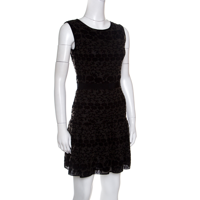 

Giambattista Valli Black Floral Jacquard Knit Sleeveless Dress