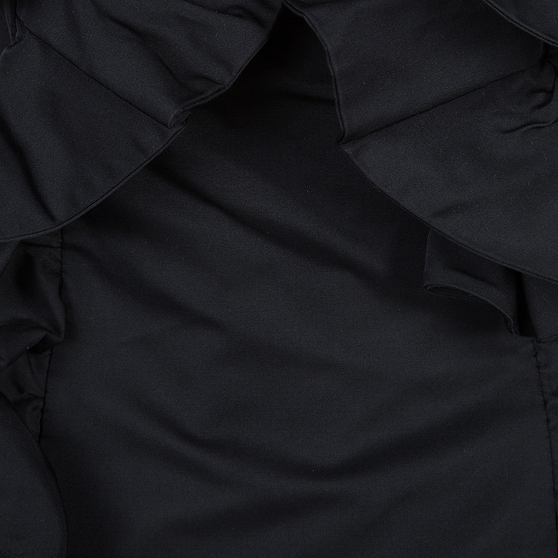 Pre-owned Giambattista Valli Black Ruffle Dress Xxs