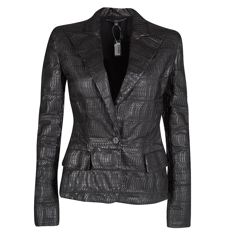 

Gianfranco Ferre Brown Grass Snake Leather Jacket