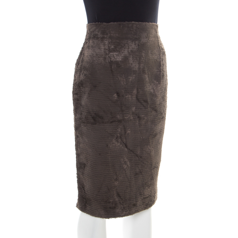 

Gianfranco Ferre Vintage Grey Textured High Waist Pencil Skirt