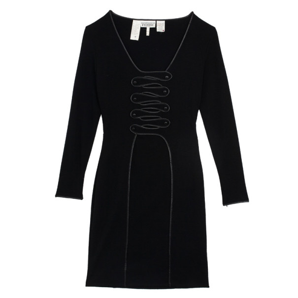 Pre Owned Gianfranco Ferre Black Wool Dress 