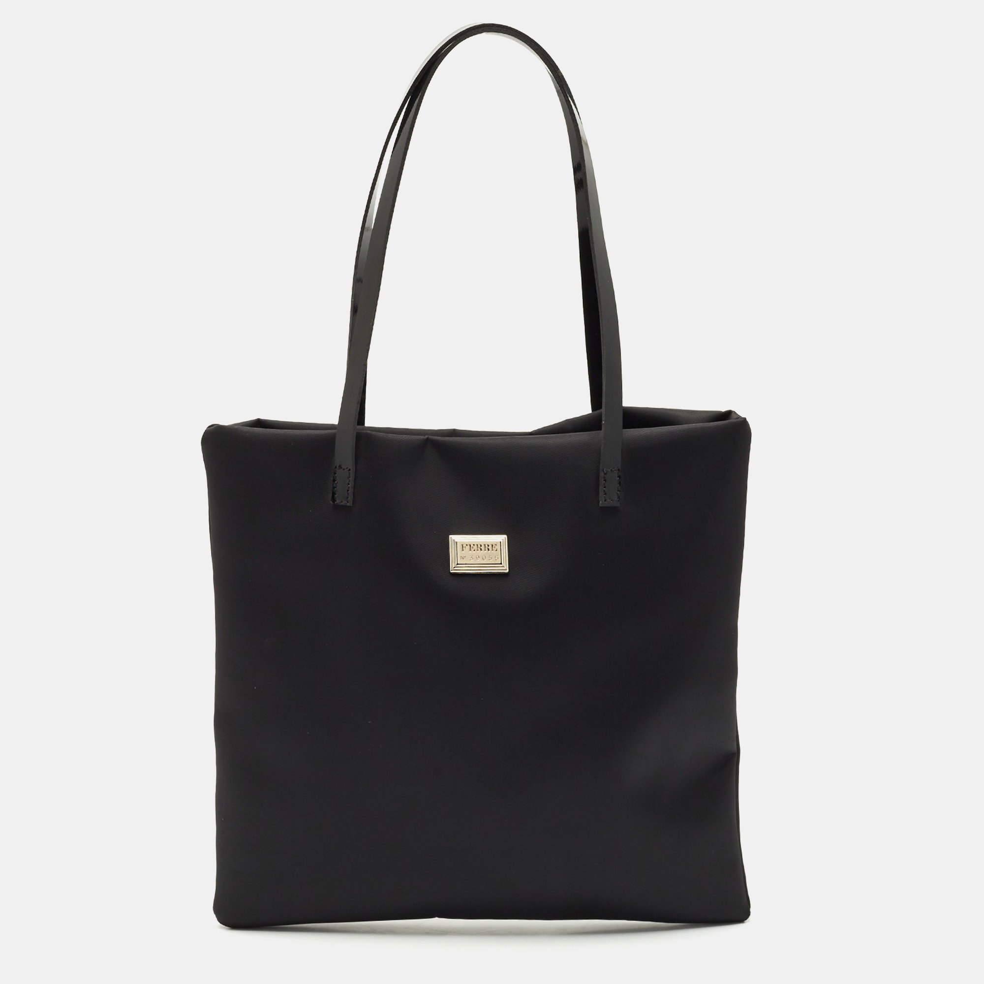 

Gianfranco Ferre Black Nylon Flat Tote