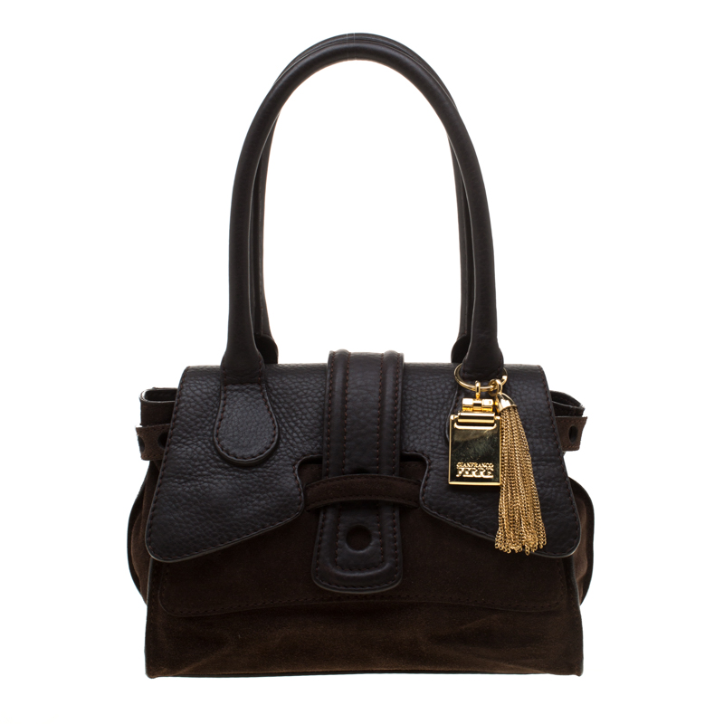 Pre Owned Gianfranco Ferre Brown Suede and Leather Satchel
